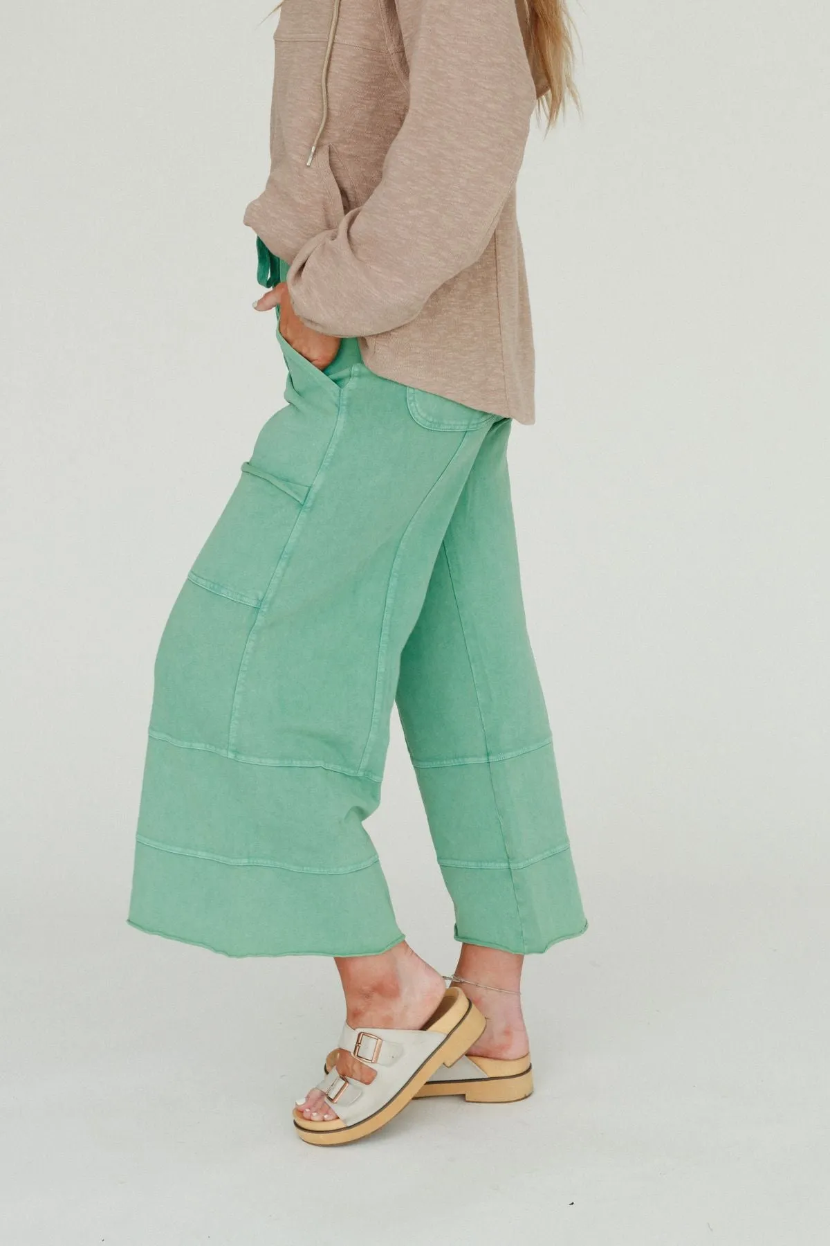 Lucky One Wide Leg Pant - Green