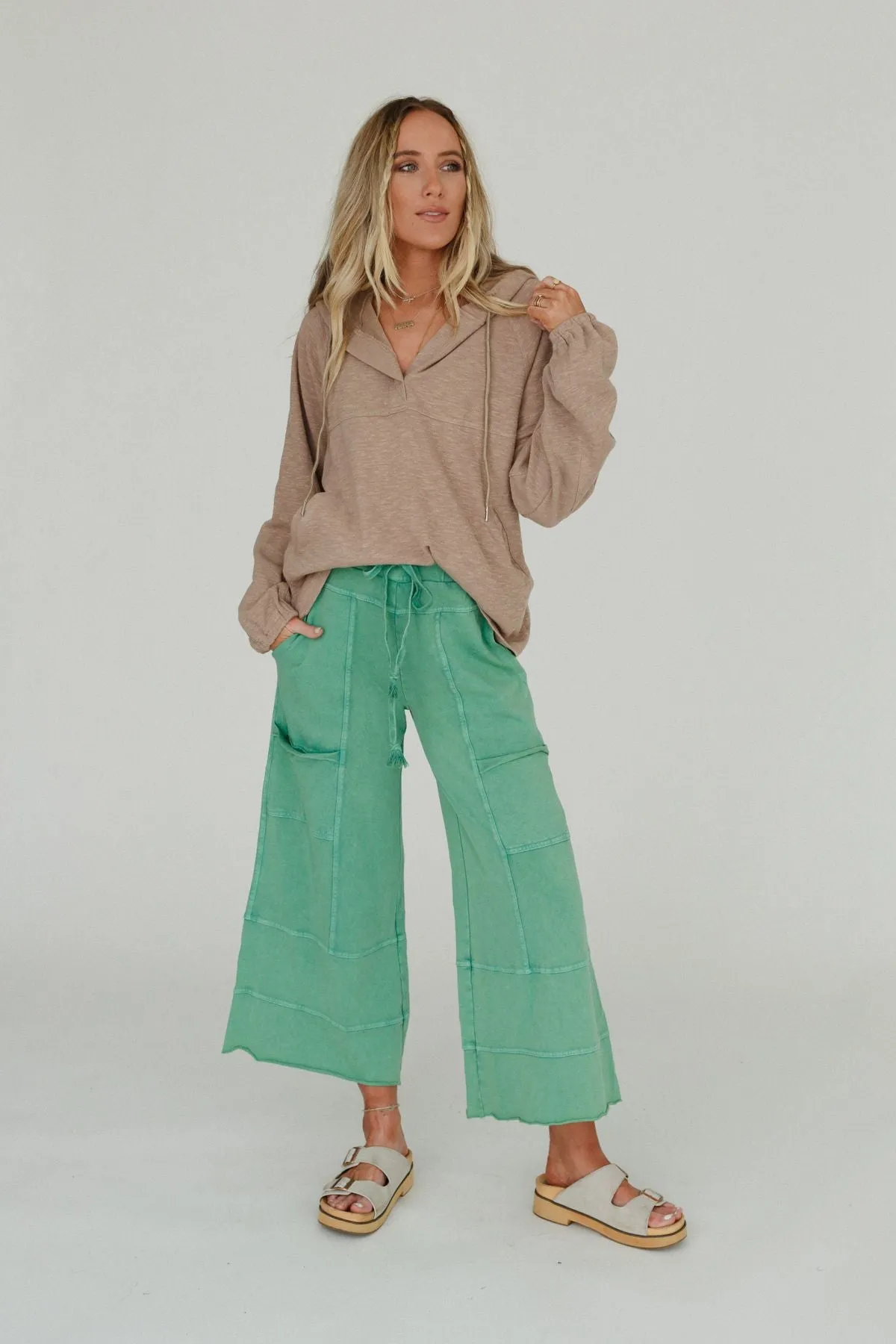 Lucky One Wide Leg Pant - Green