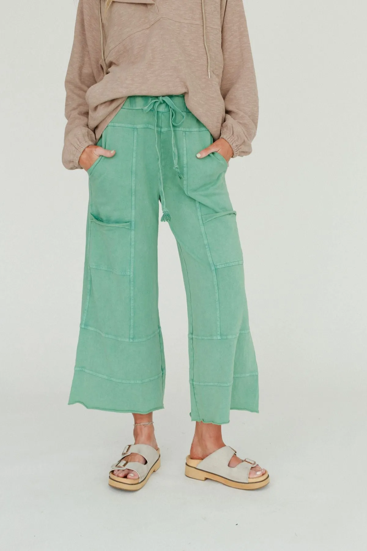 Lucky One Wide Leg Pant - Green