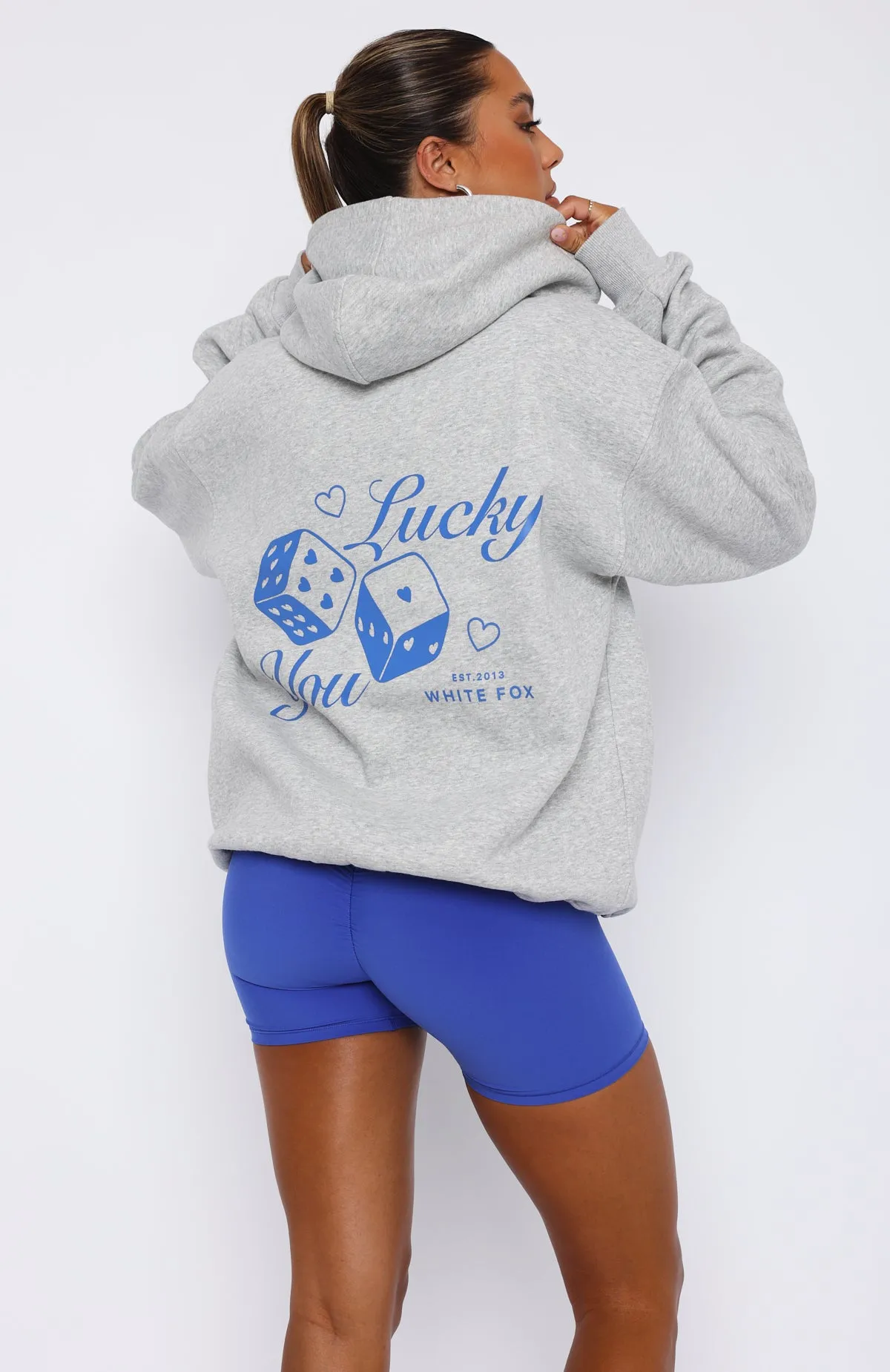 Lucky You Oversized Hoodie Dark Grey Marle