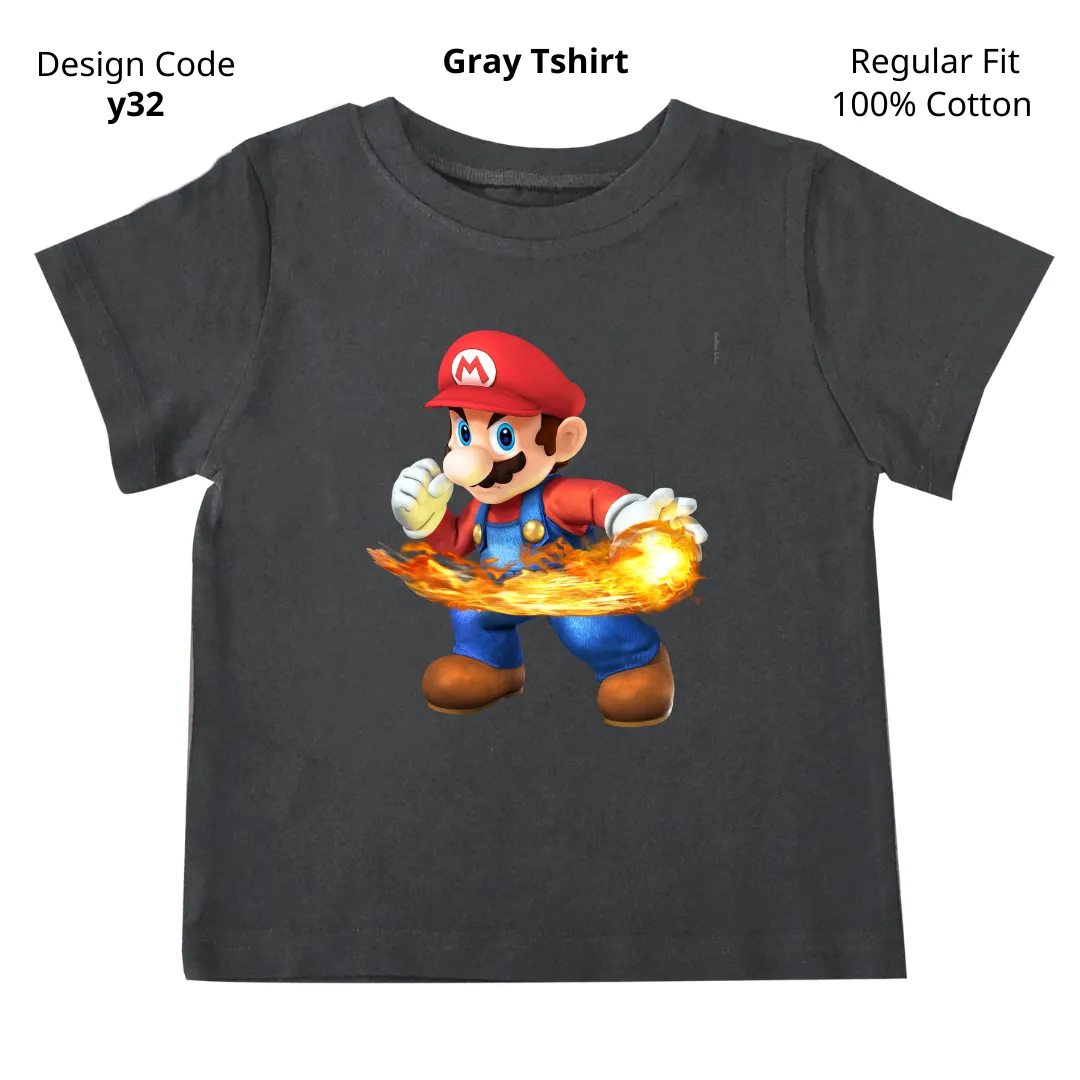 Mario Fire-Ball T-shirt ( Design Y32 )