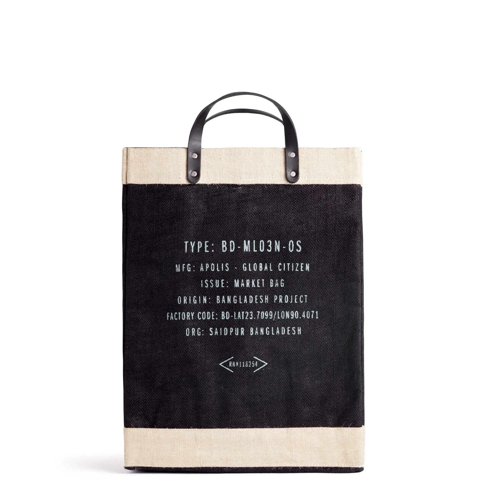 Market Bag in Black with “GOODS”