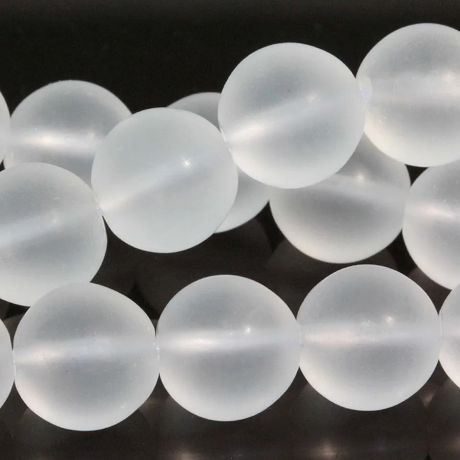 MATTE Crystal Quartz 10mm Round - 15-16 Inch