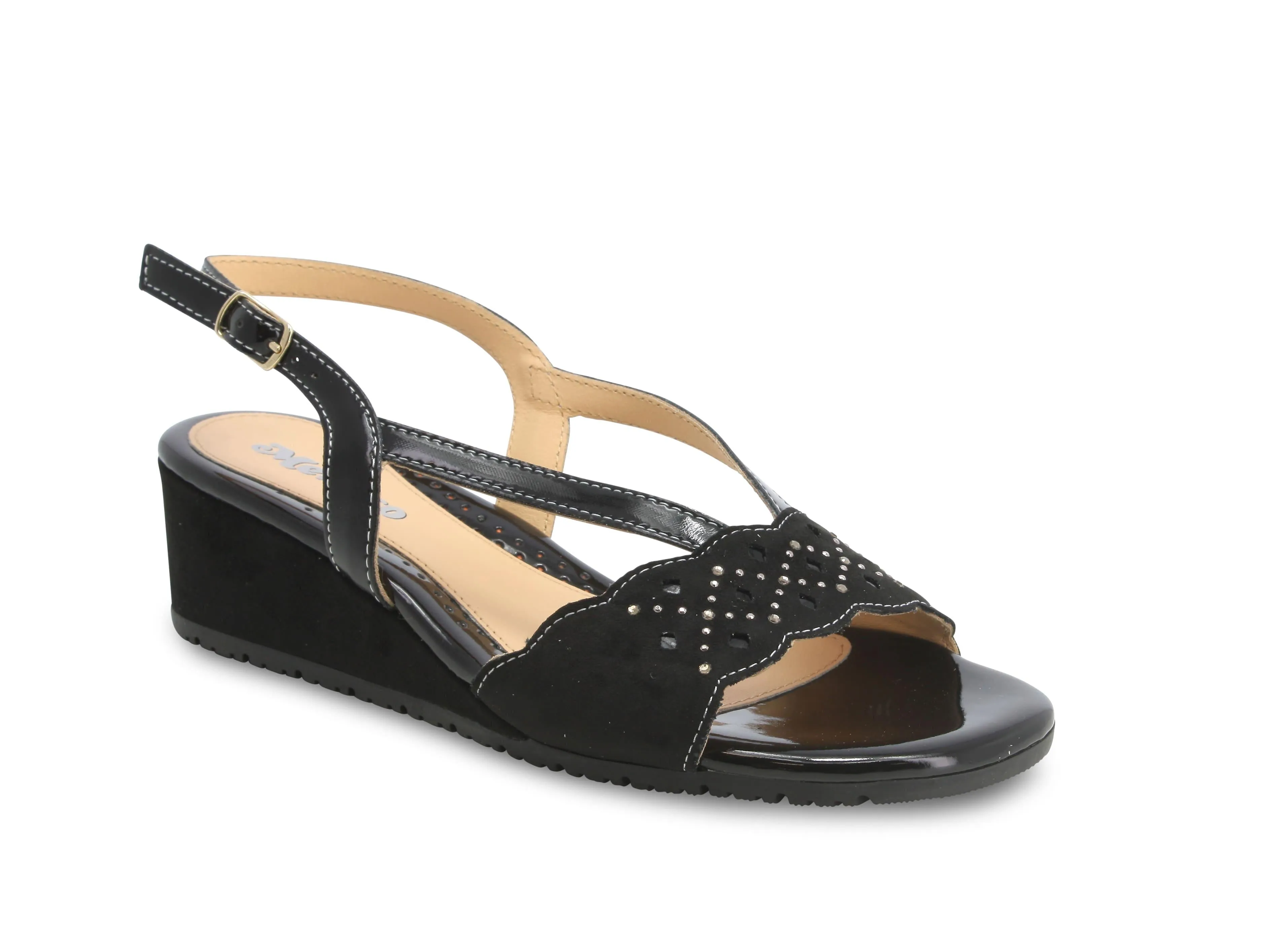 Melluso donna sandalo comfort con zeppa