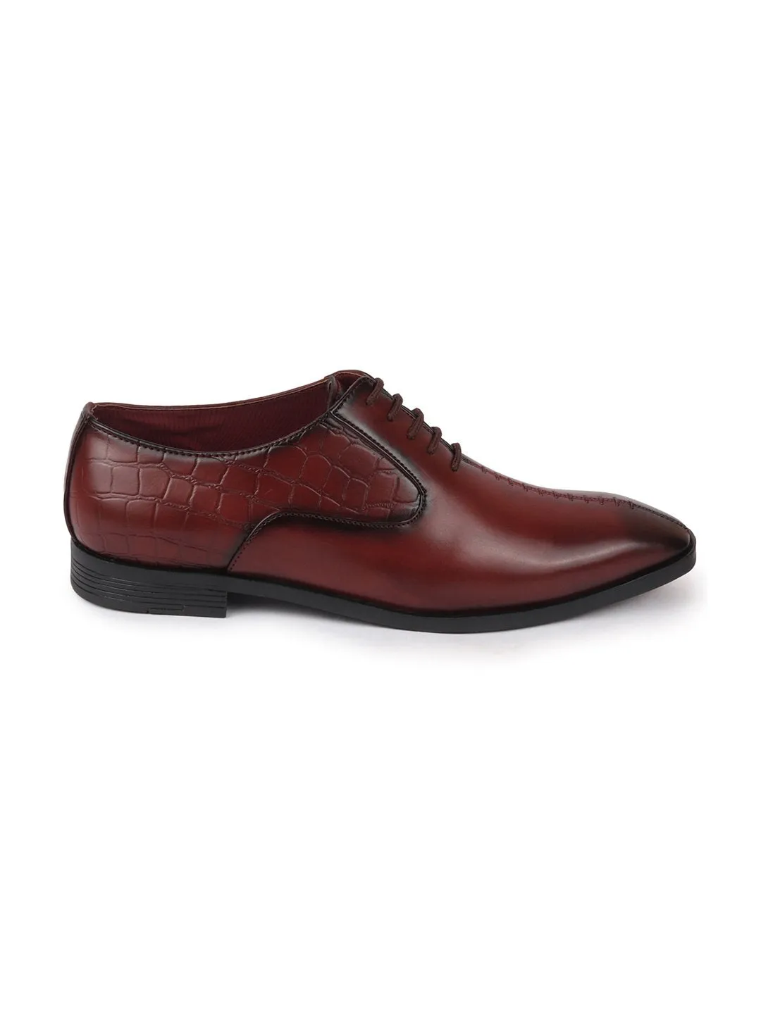 Men Brown Designer Party Lace Up Shoes