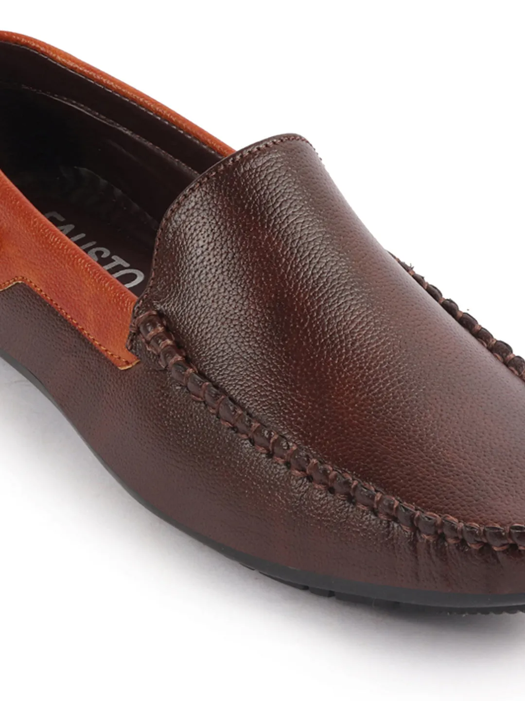 Men Tan Casual Slip-On Loafers