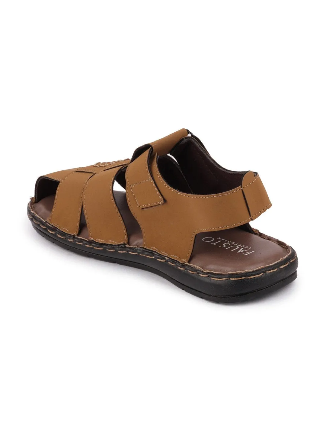 Men Tan Casual Speed Laces Fishermen Sandals