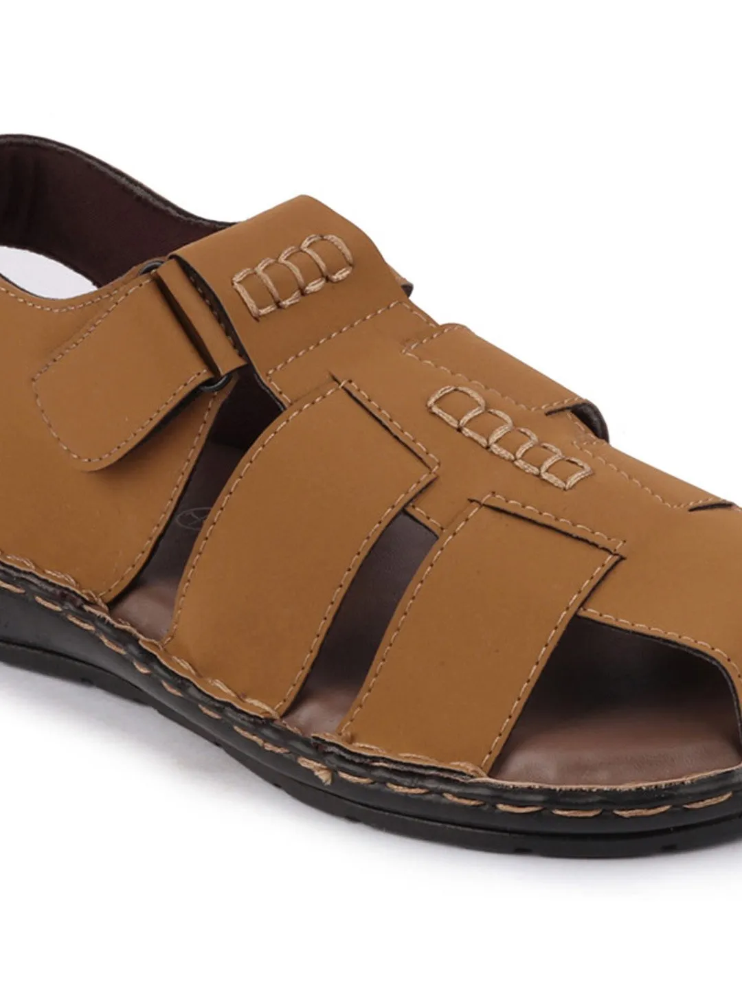 Men Tan Casual Speed Laces Fishermen Sandals