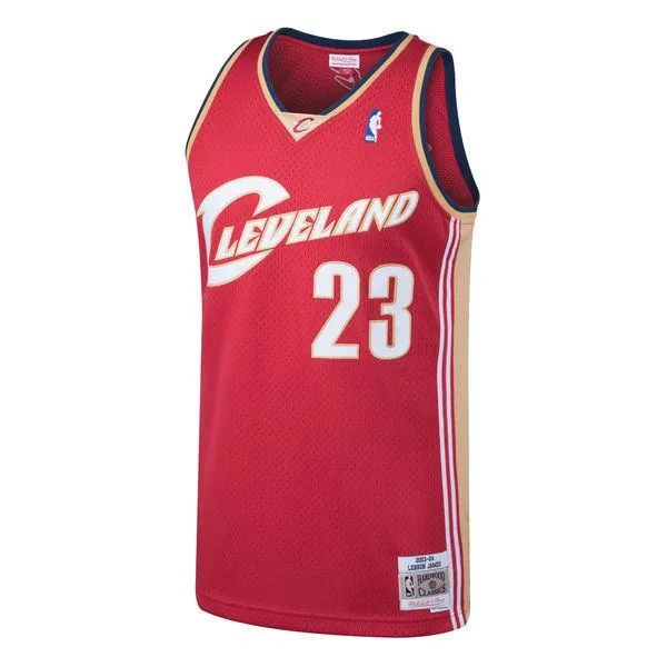 Mens Cleveland Cavaliers LeBron James Mitchell & Ness Wine 2003-04 Hardwood Classics Swingman Jersey