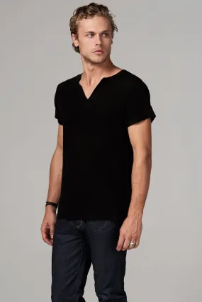 Men's Linen Blend Cross V-Neck Tee