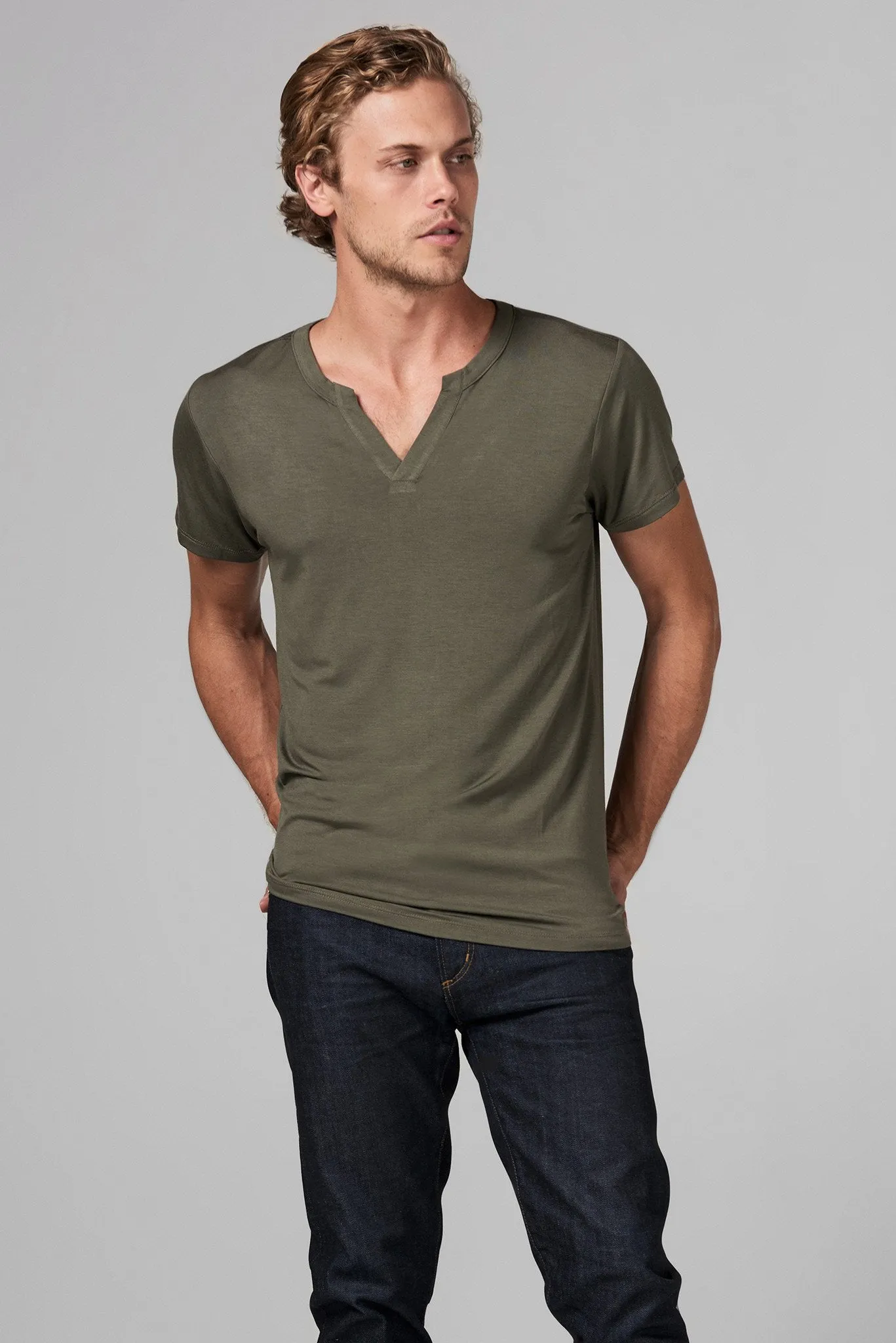 Men's Modal Cross V-Neck Tee