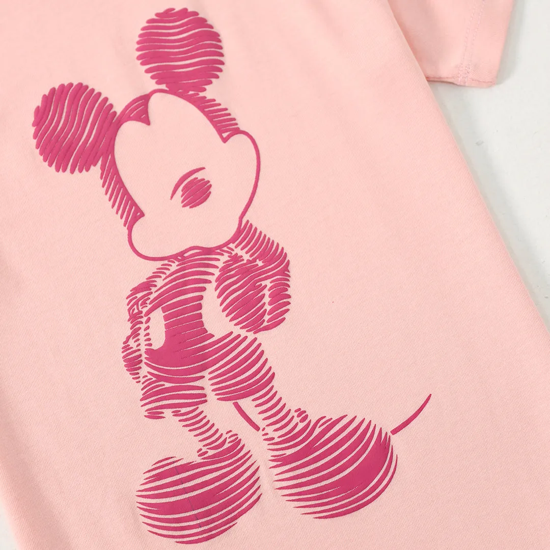 Mickey Girls Puff Printed T-shirt