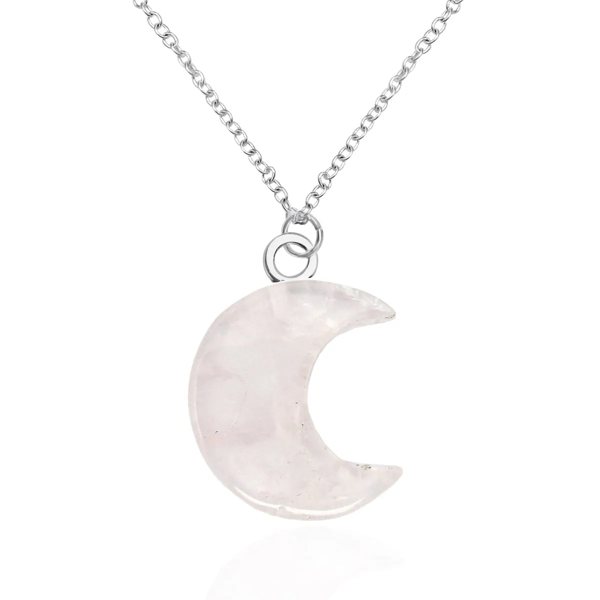 Moon Necklace with Crystal - Lunar Energy for Healing