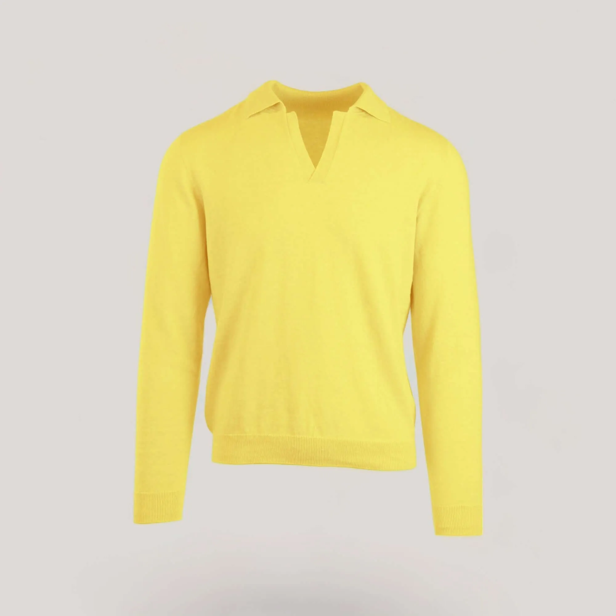 NEIL | Egyptian Cotton Long Sleeve Open Polo