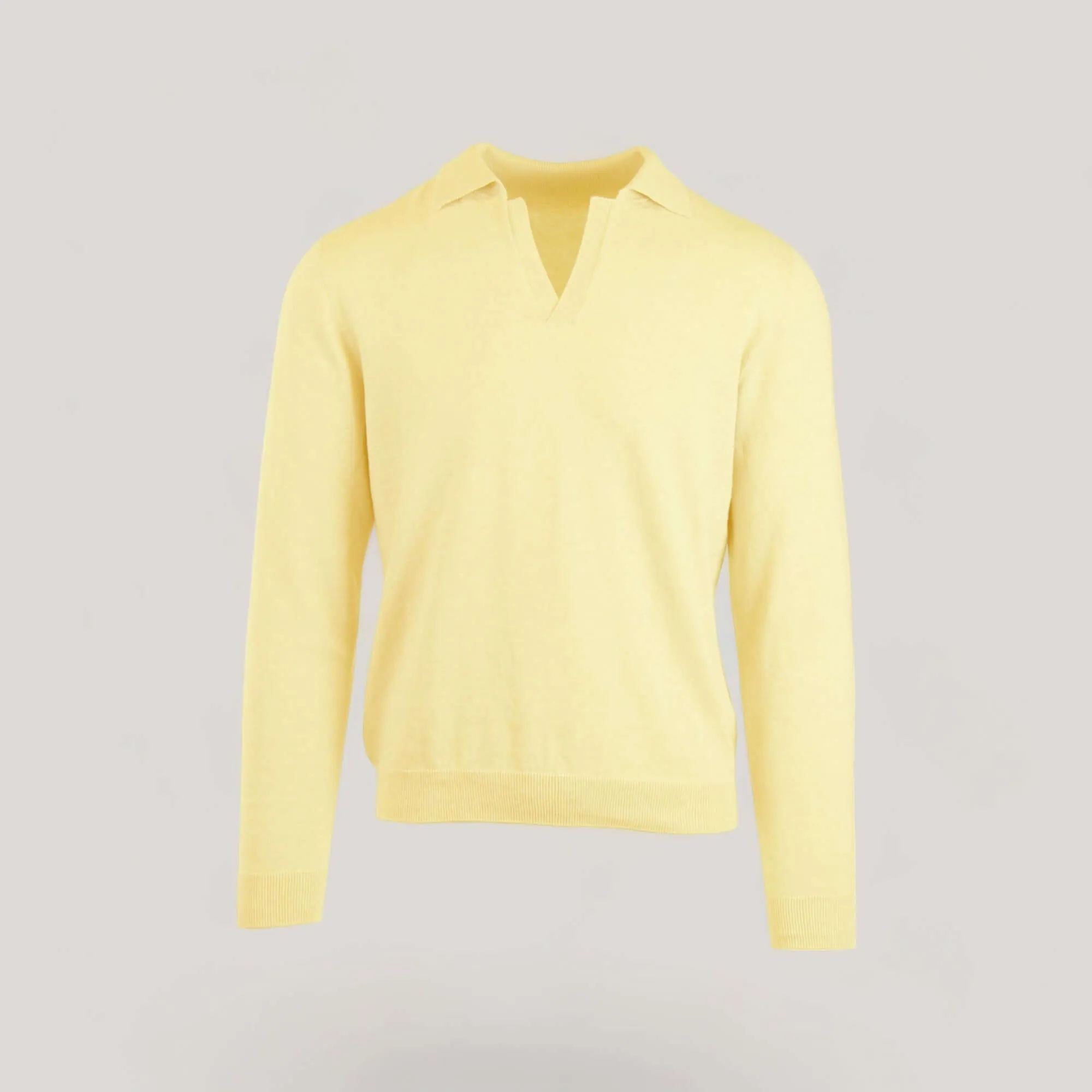 NEIL | Egyptian Cotton Long Sleeve Open Polo