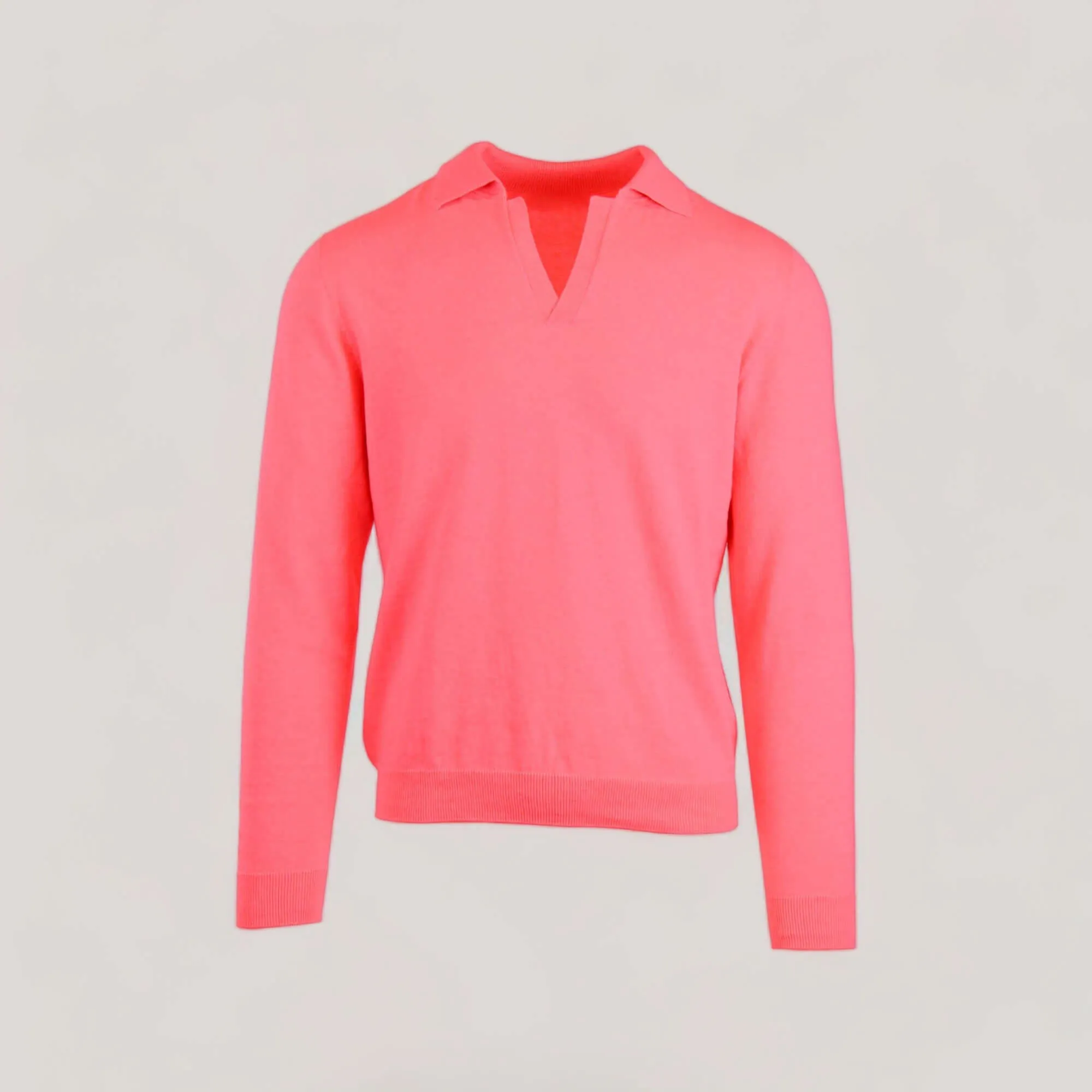 NEIL | Egyptian Cotton Long Sleeve Open Polo