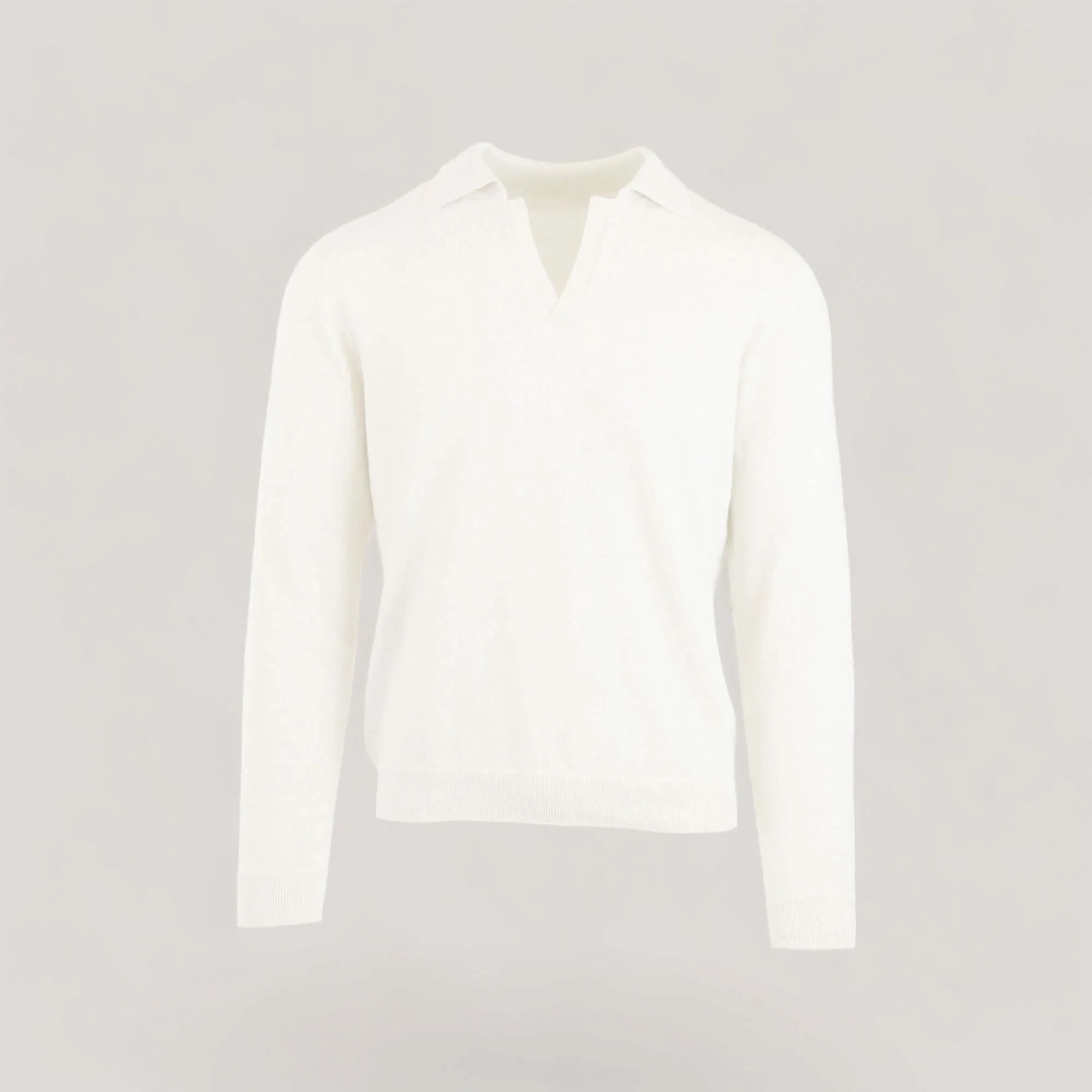 NEIL | Egyptian Cotton Long Sleeve Open Polo