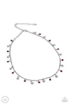 Paparazzi Little Lady Liberty - Red Star Choker Necklace