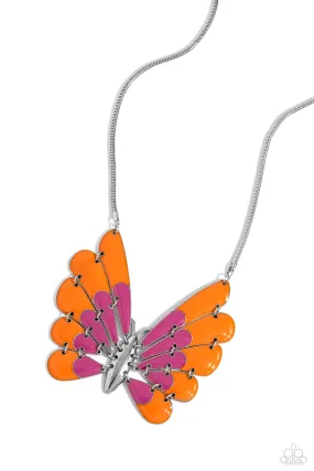 Paparazzi Moth Maven Pink Necklace & Earring Set