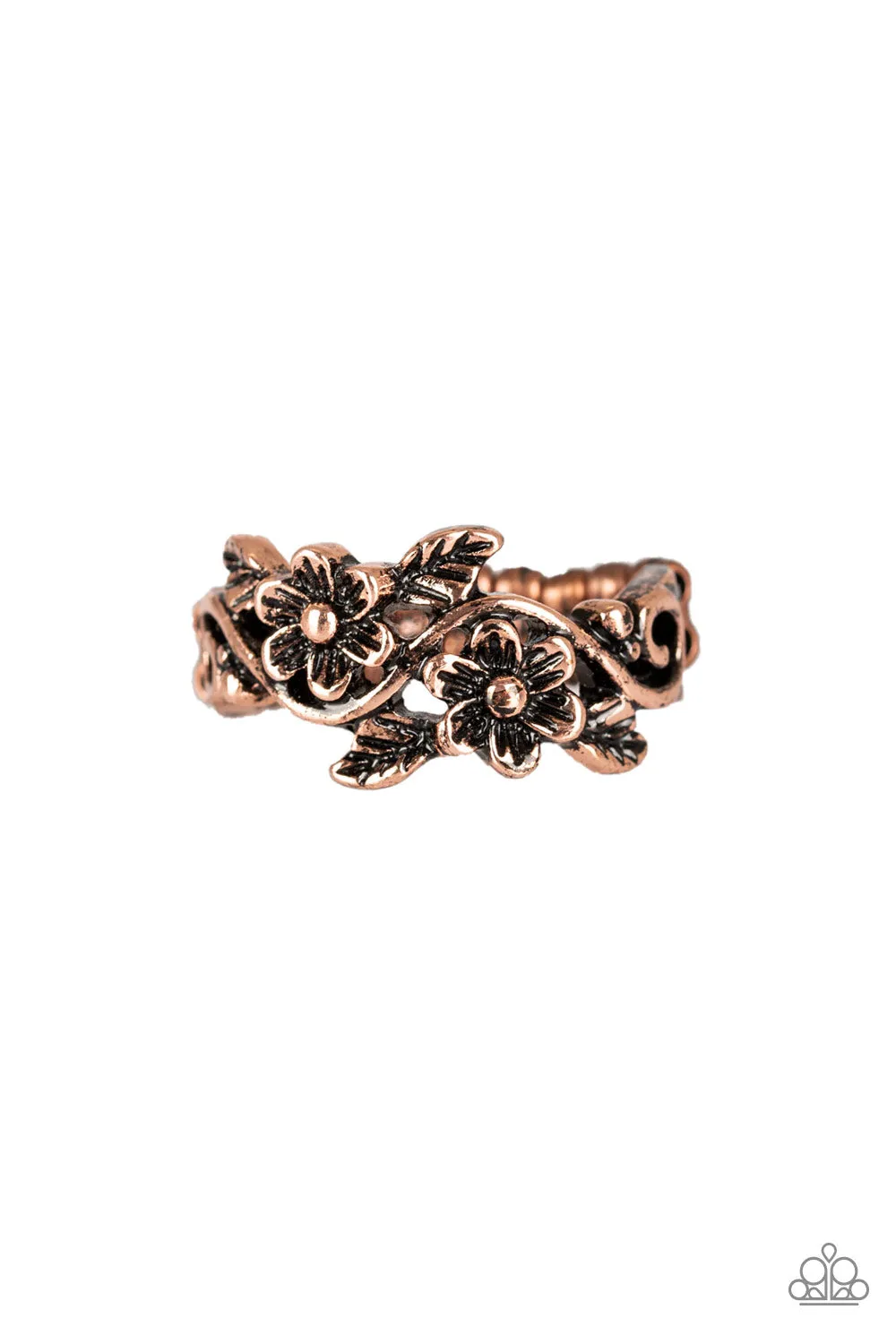 Paparazzi Stop and Smell The Flowers Copper Ring