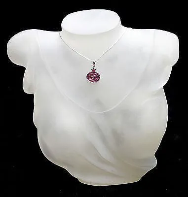 Pink Pomegranate Pendant in Crystal Gemstone Silver 925