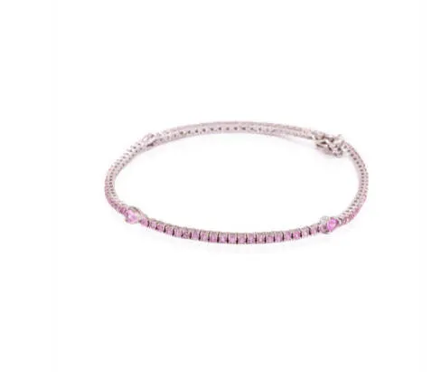 Pink Sapphire Tennis Bracelet