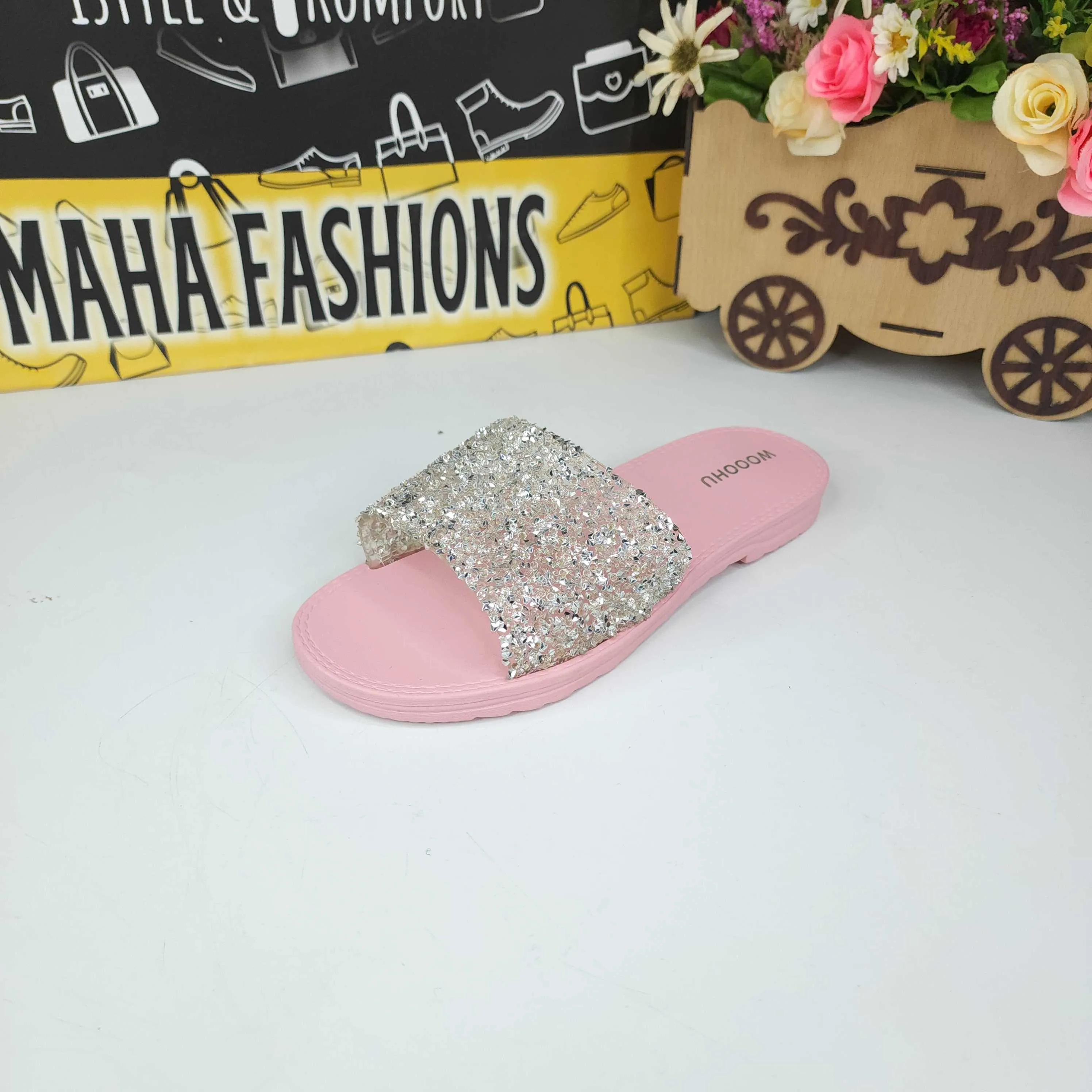 Pink Stud Slippers