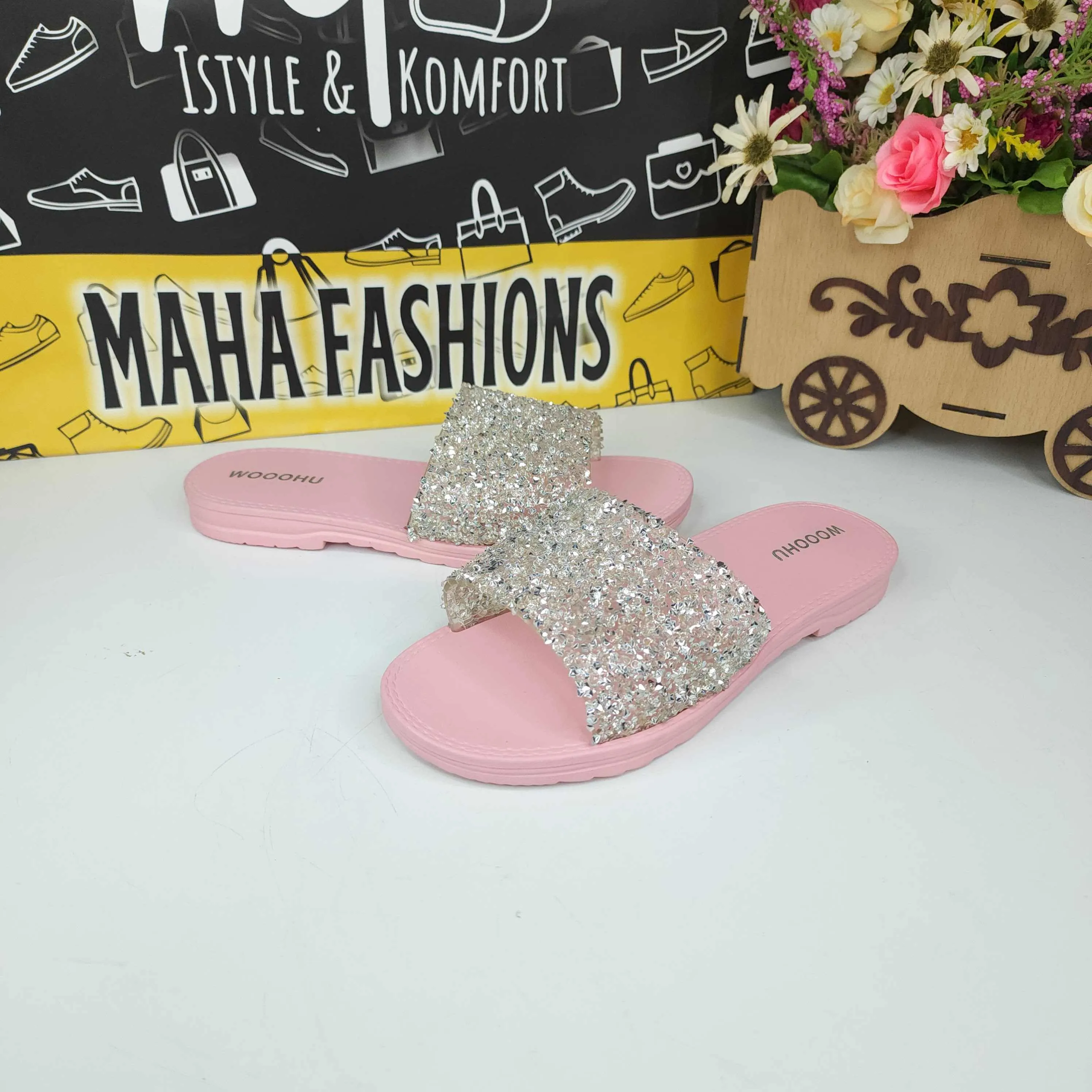 Pink Stud Slippers