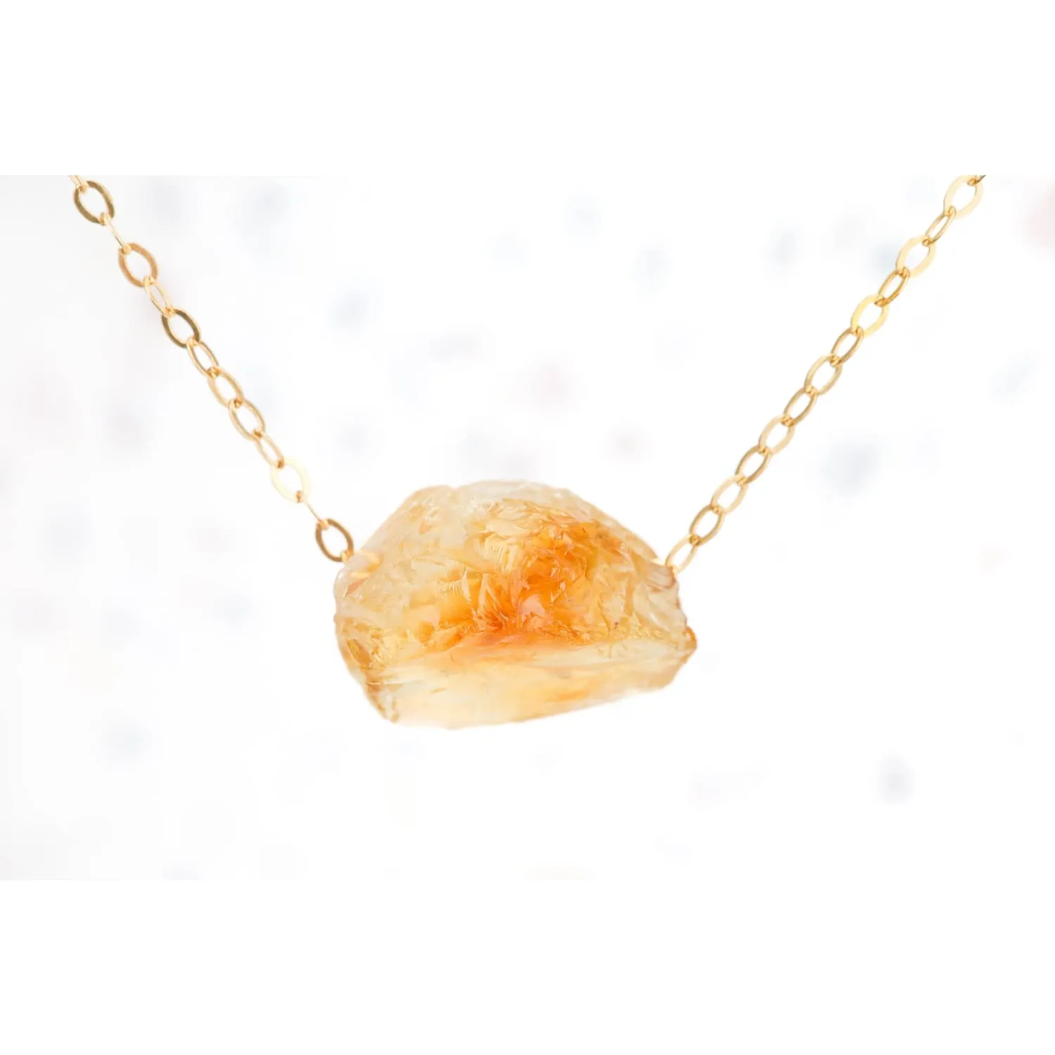 Raw Citrine Necklace, Dainty Gold Raw Birthstone Necklace, Rough Gemstone Pendant, Raw  Necklace, Raw Layered Pendant  k Whimsigoth