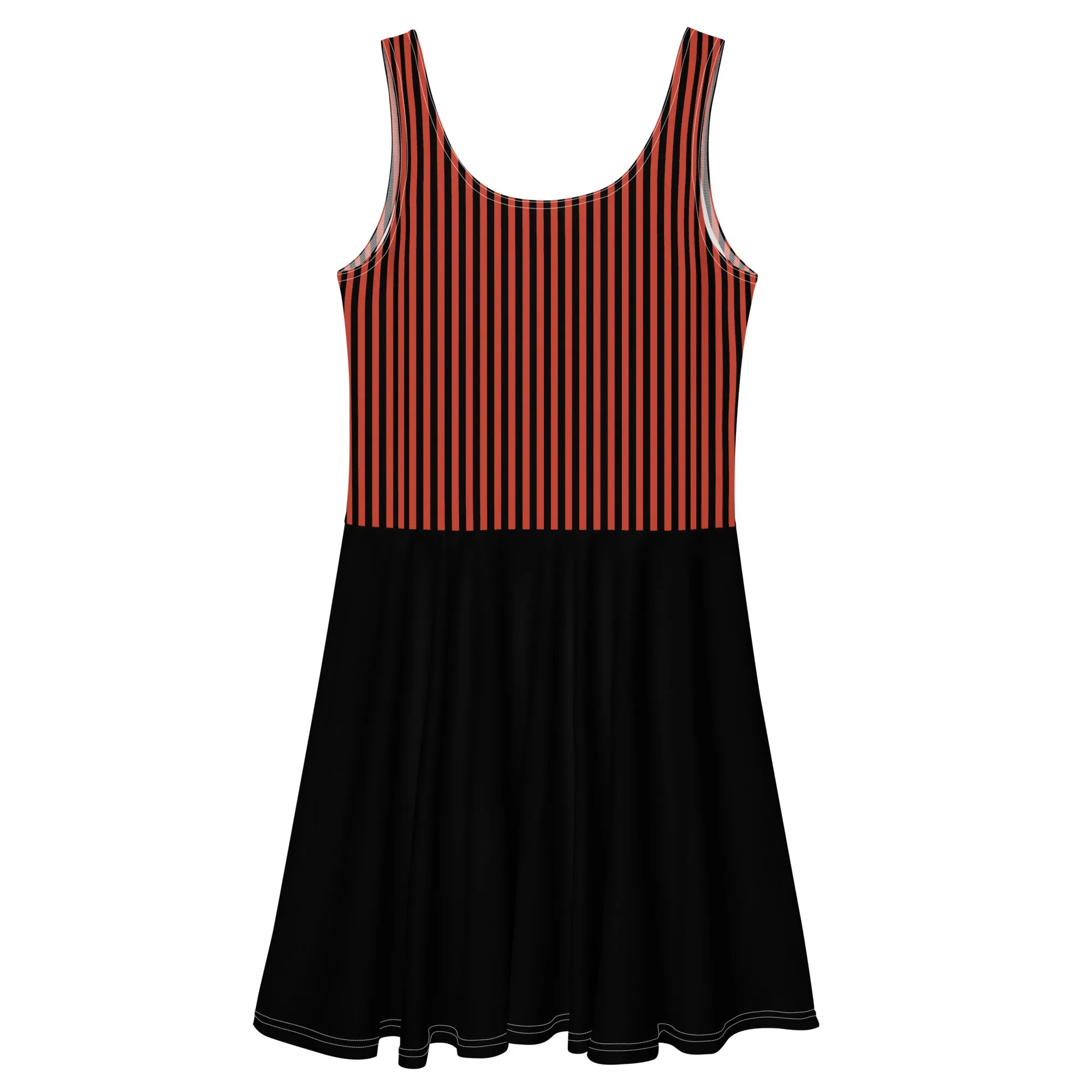 Red and Black Candy Stripes Tennis Dress