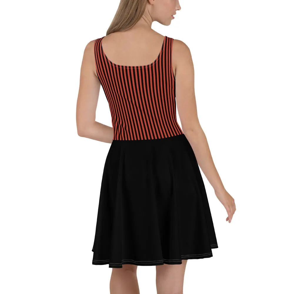 Red and Black Candy Stripes Tennis Dress