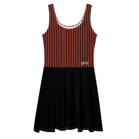 Red and Black Candy Stripes Tennis Dress