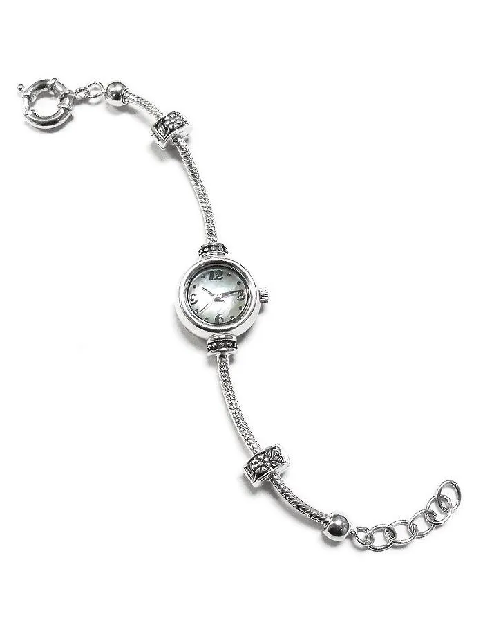 Reflection Beads Sterling Silver Watch - Spring Butterfly & Flower 3 Bead Set