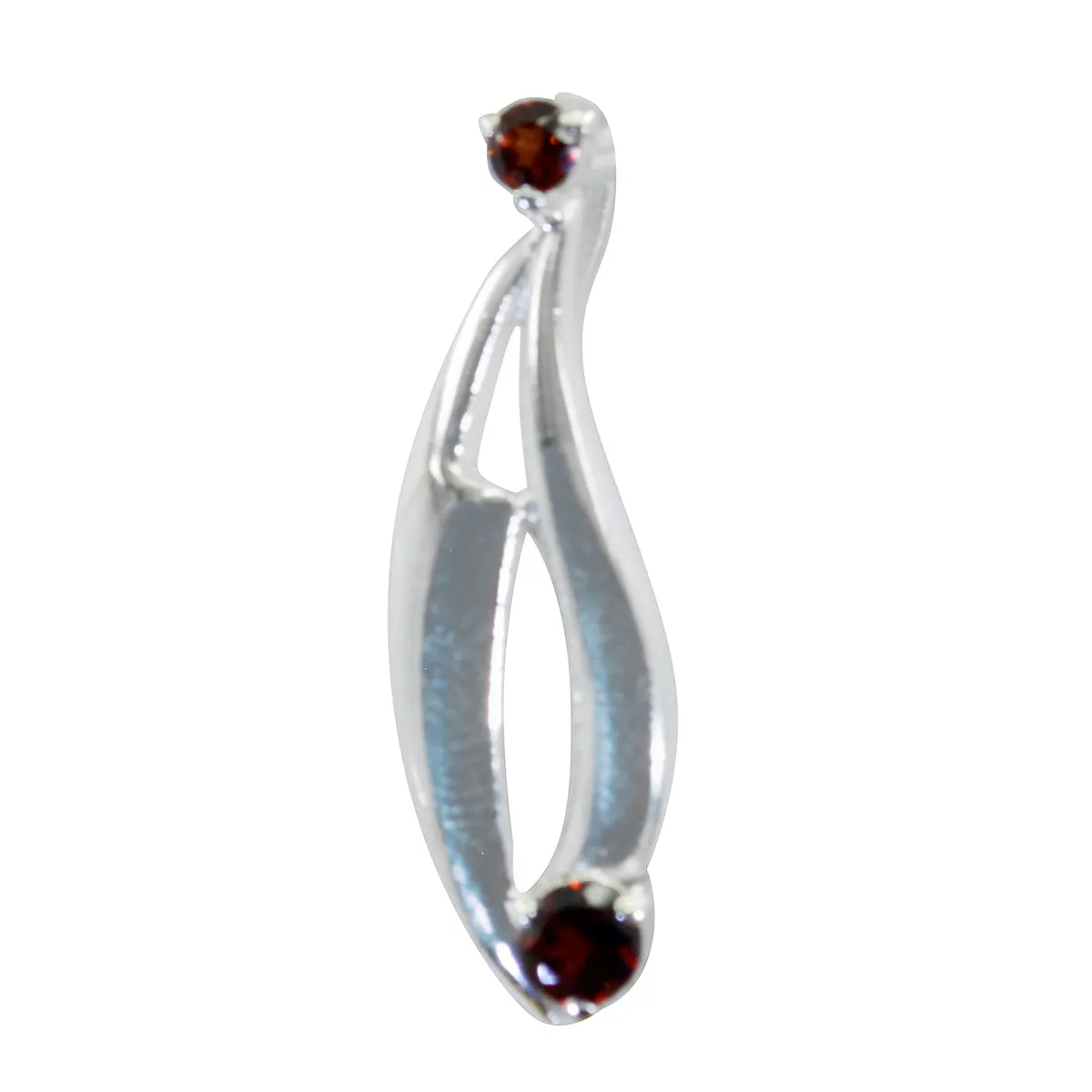 Riyo Bonny Gems Round Faceted Red Garnet Solid Silver Pendant Gift For Easter Sunday