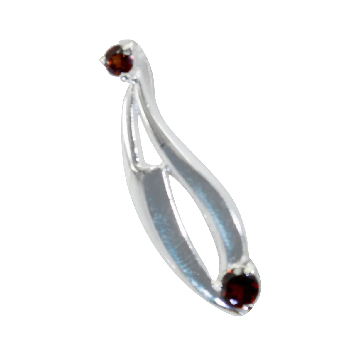 Riyo Bonny Gems Round Faceted Red Garnet Solid Silver Pendant Gift For Easter Sunday