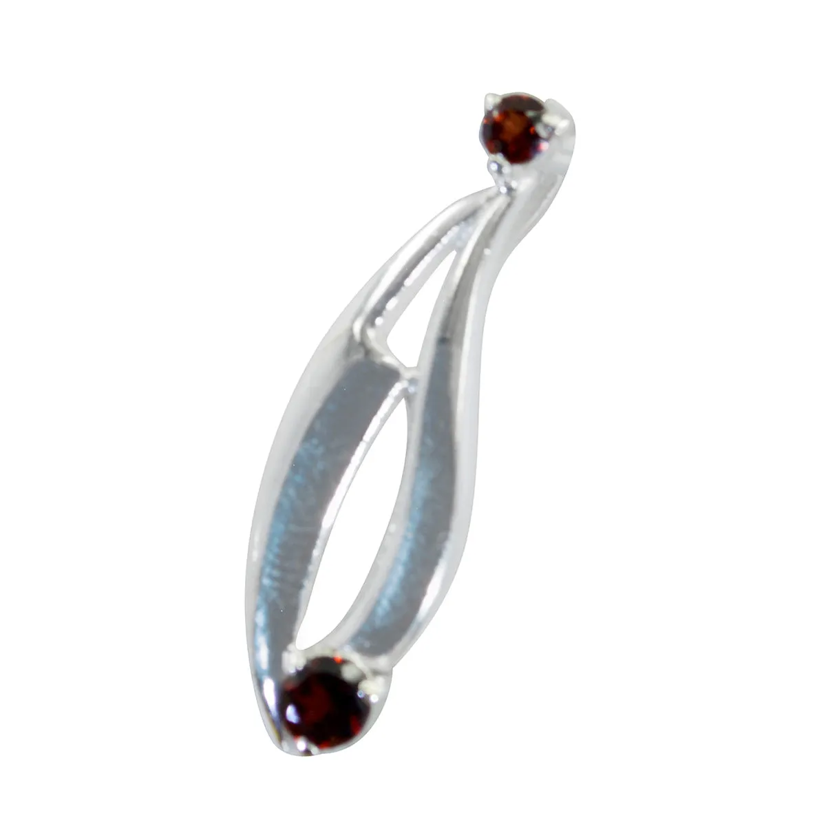 Riyo Bonny Gems Round Faceted Red Garnet Solid Silver Pendant Gift For Easter Sunday