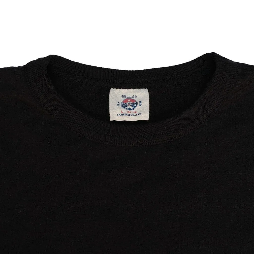 SAMURAI JEANS SJST23-107 LOOPWHEEL LOGO PRINT TEE (SUMI BLACK)