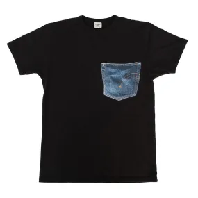 SAMURAI JEANS SJST23-107 LOOPWHEEL LOGO PRINT TEE (SUMI BLACK)