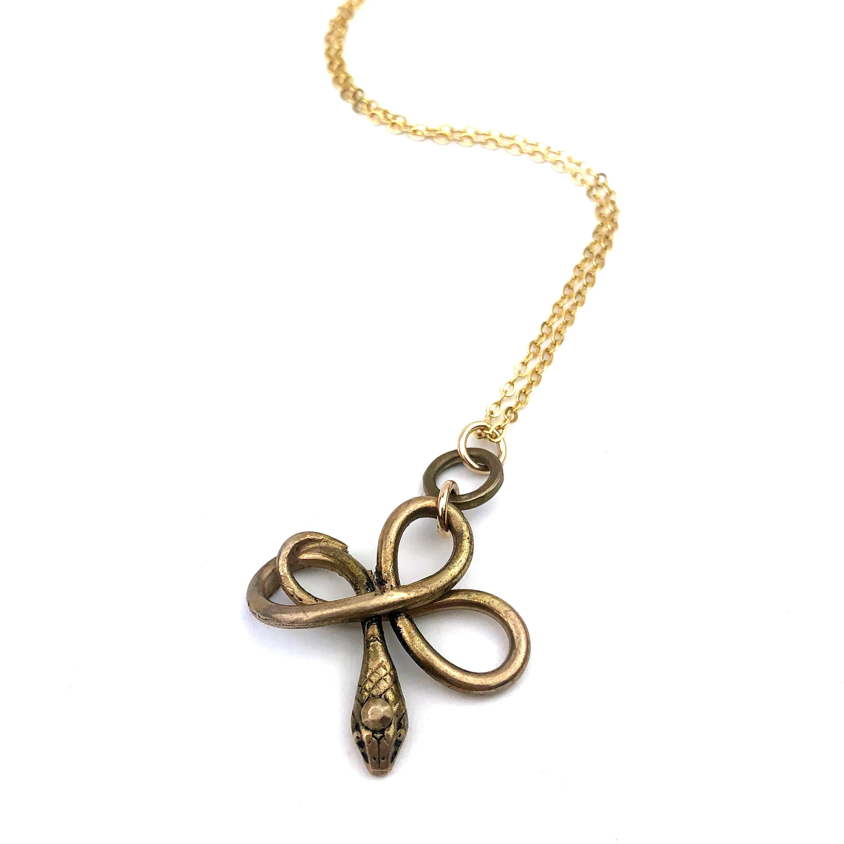 SERPENT Charm Necklace - Bronze