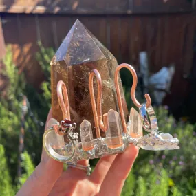 Smoky Rutilated Quartz ring holder