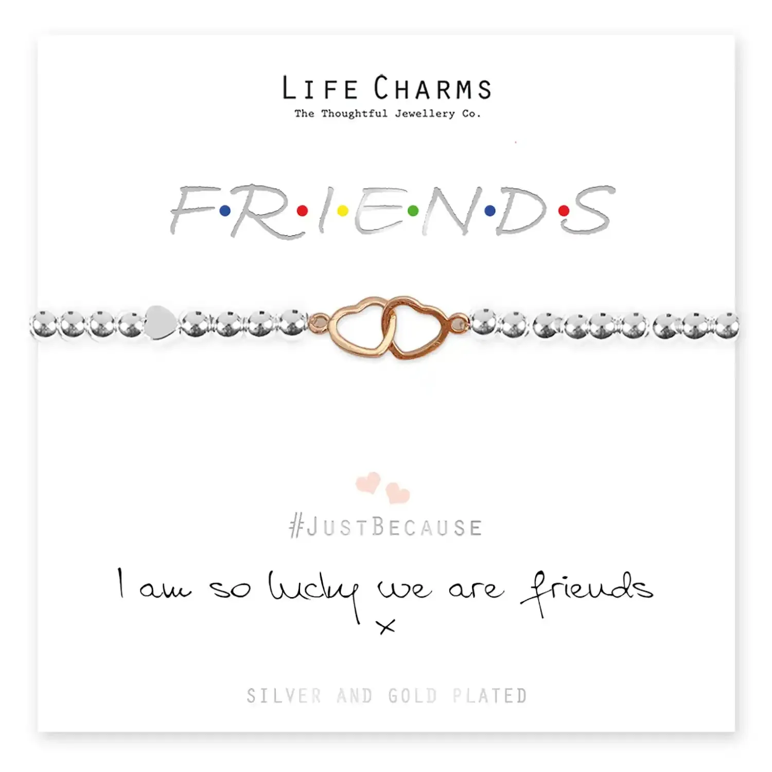 So Lucky We Are Friends Bracelet - Silver