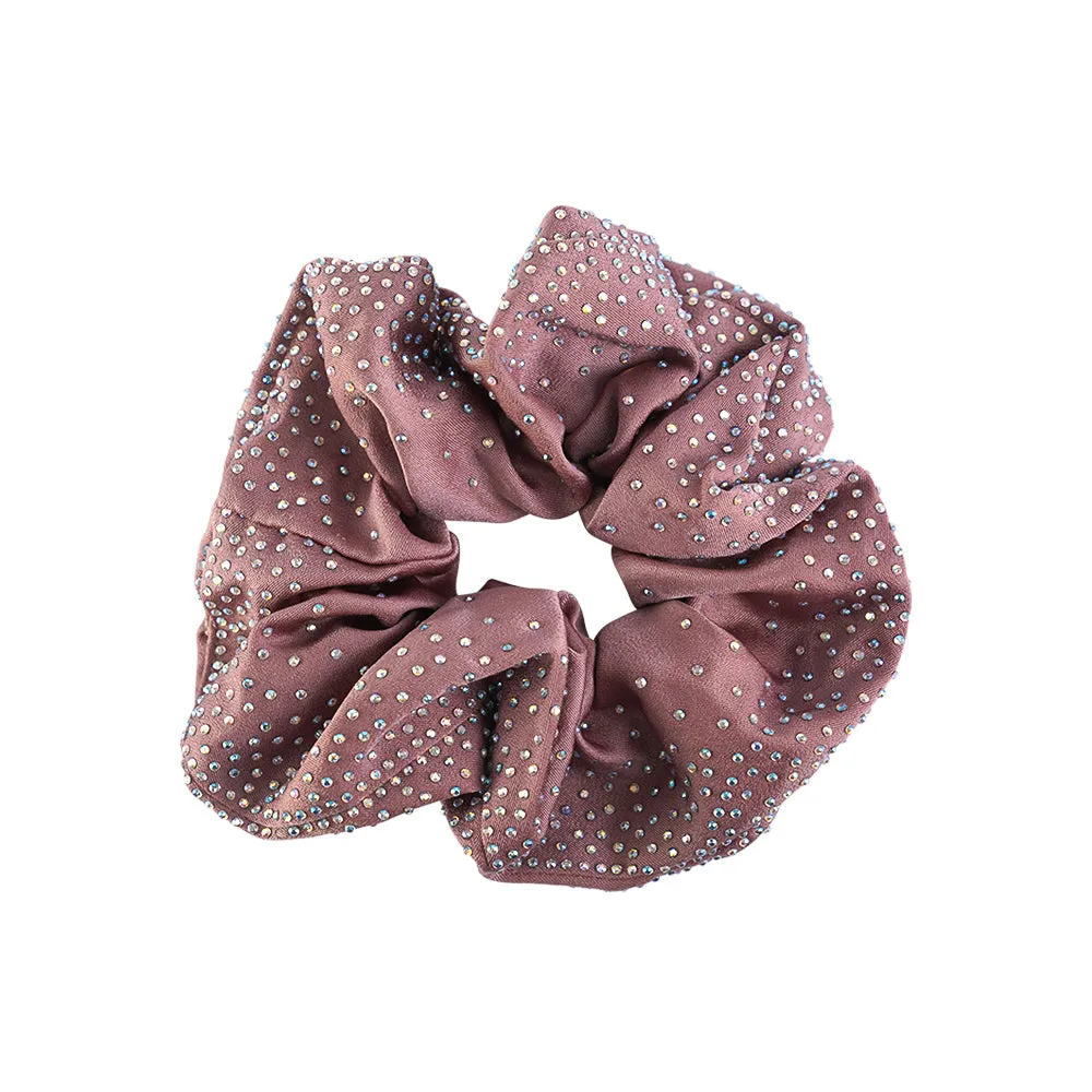 SOFT SATIN CRYSTAL SCRUNCHIES  BUNDLE OF 5