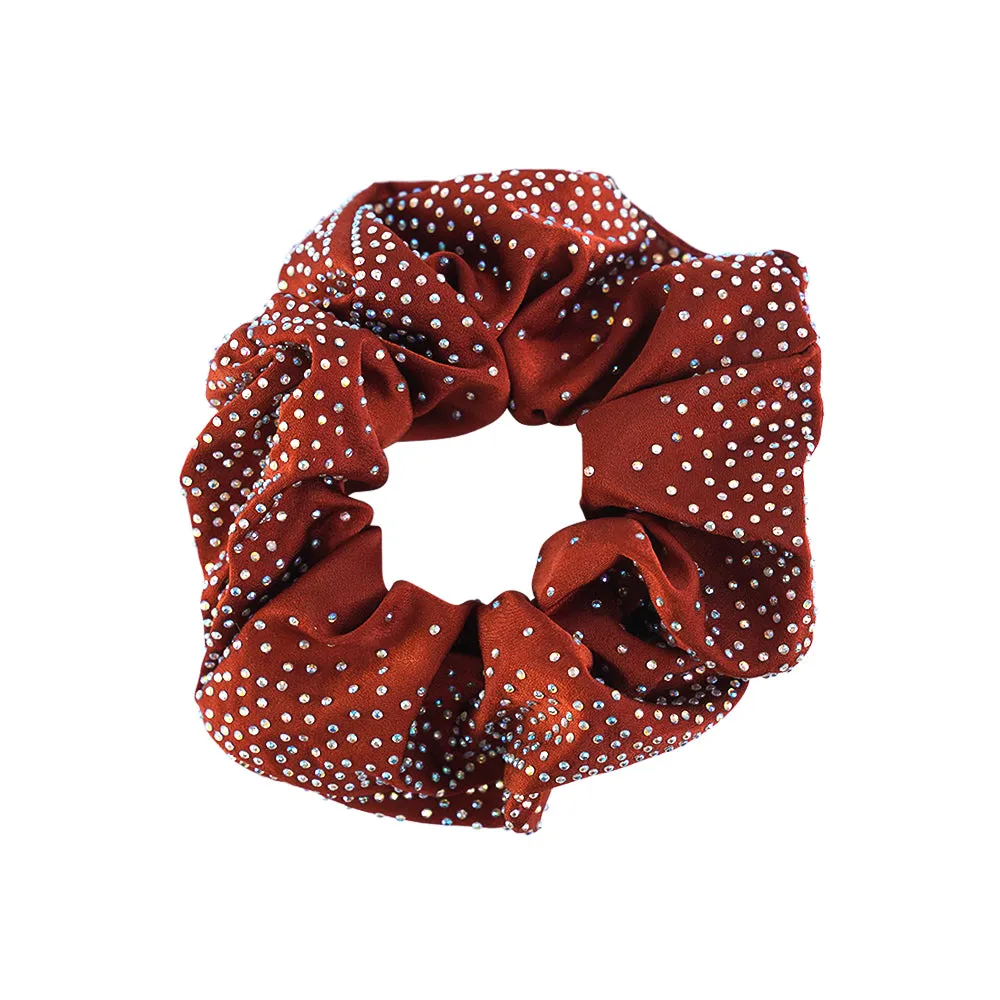 SOFT SATIN CRYSTAL SCRUNCHIES  BUNDLE OF 5