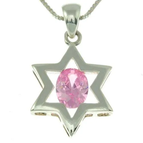 Star Of David Pendant In Blue Gemstone   925 Sterling Silver Necklace #4