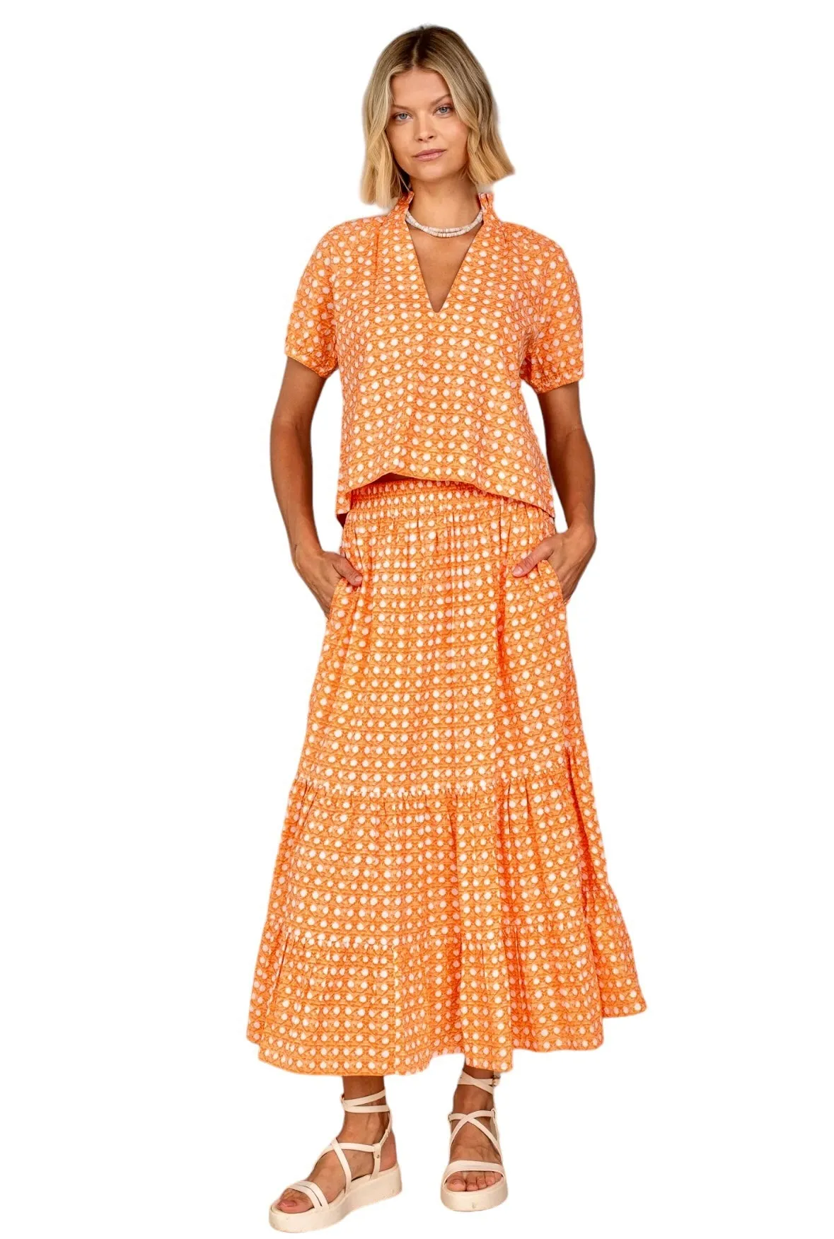 Surrey Skirt in orange wicker by Olivia James