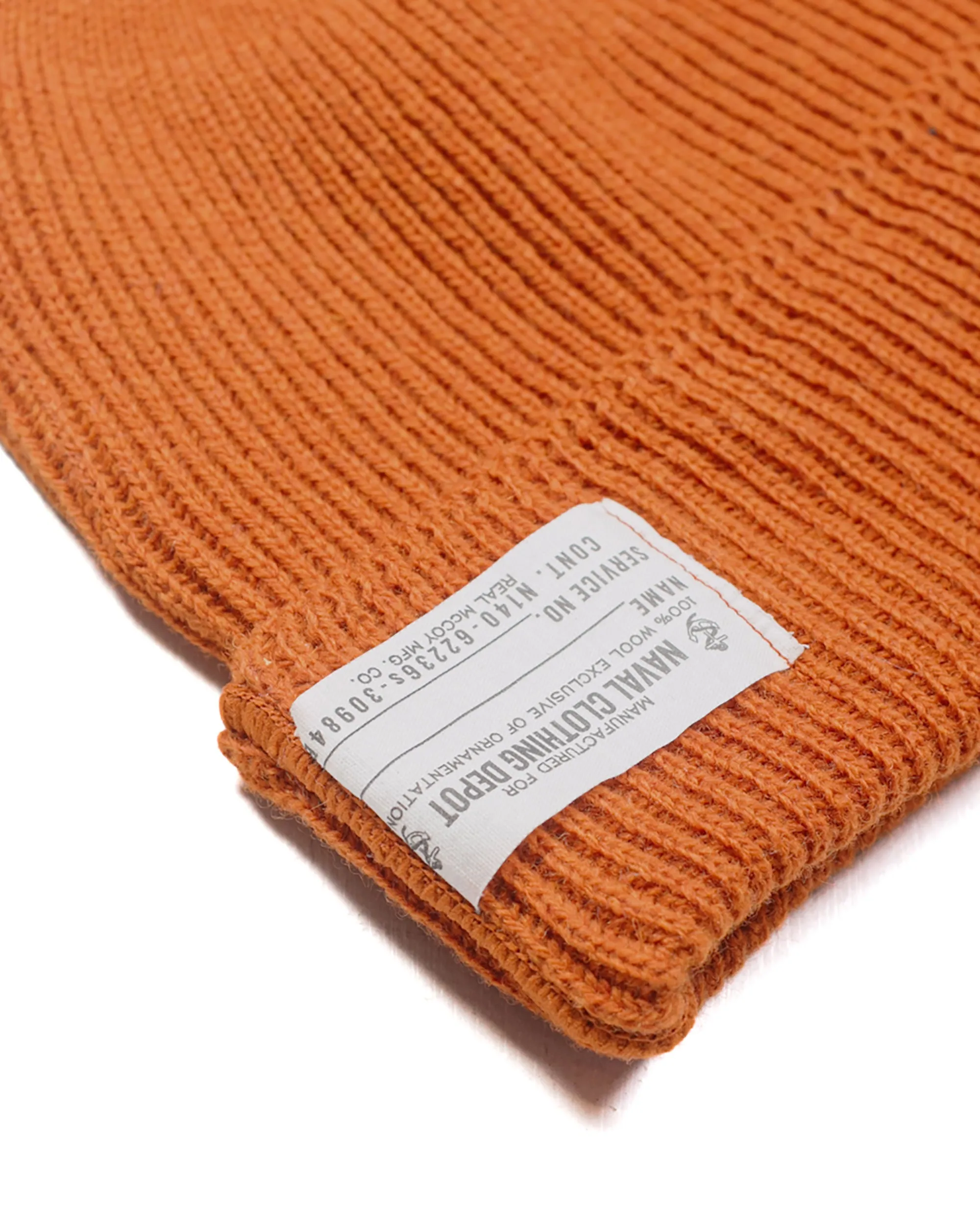 The Real McCoy's MA23104 Civilian Wool Watch Cap Orange