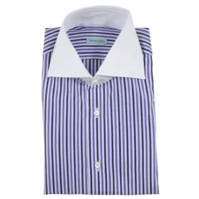 The White Collar Dress Shirt | Purple Stripe