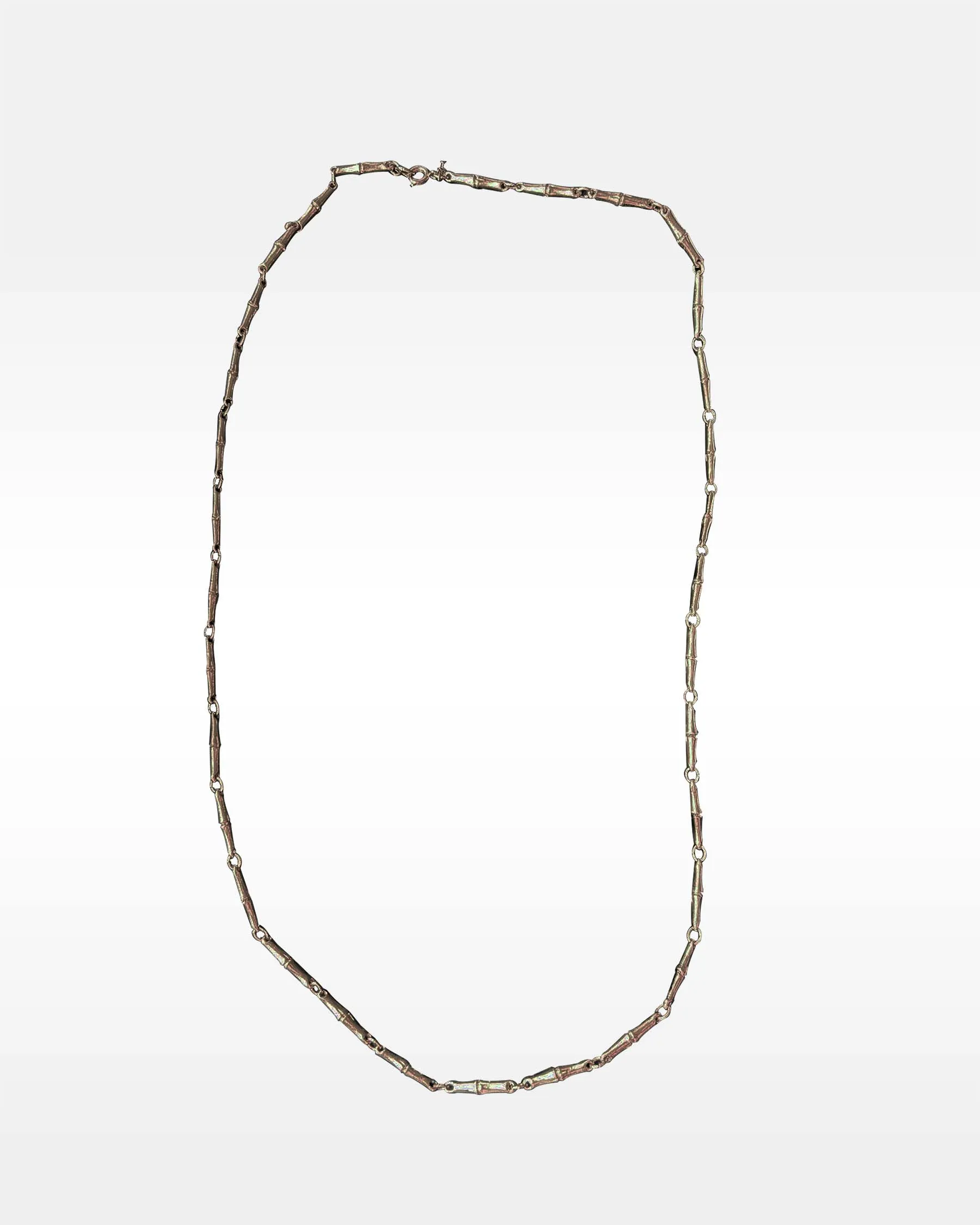 Trifari Bamboo Link Gold Metal Necklace