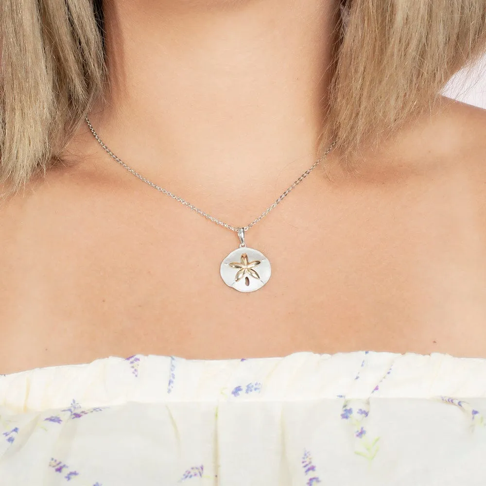 Two-Tone Seashore Sand Dollar Pendant