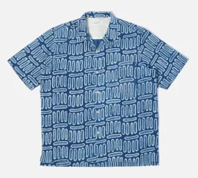 Universal Works - Camp Shirt - Indigo Hand Block Print